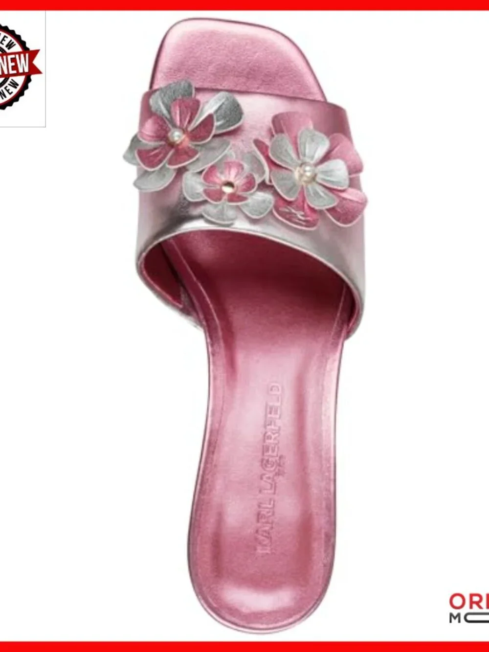 Block Heel Sandals with Flower Embellishments, Slip-On Dress Heel